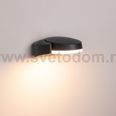 Настенный светодиодный светильник с поворотной оптической частью (угол поворота 40°) для подсветки входных групп и фасадов зданий Arlight 29979