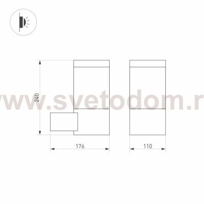 Светильник LGD-STEM-WALL-10W Warm3000 (GR, 185 deg, 230V) (Arlight, IP65 Металл, 3 года) Arlight 29985
