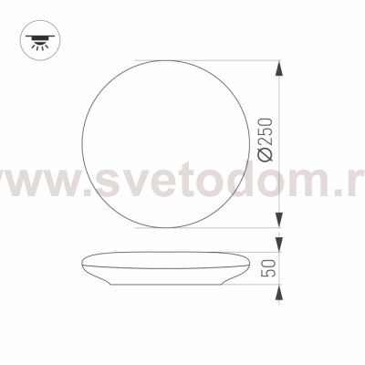Светильник CL-FRISBEE-MOTION-R250-12W Day4000 (WH, 180 deg, 230V) (Arlight, IP54 Пластик, 3 года) Arlight 30094