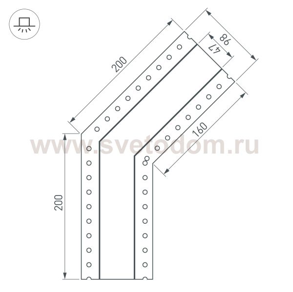 Угол SL-LINIA45-FANTOM-135 (Arlight, Металл) Arlight 30102