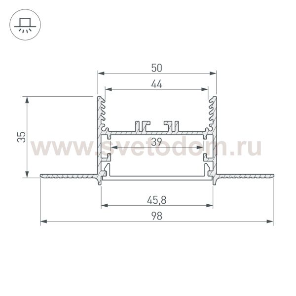 Угол SL-LINIA45-FANTOM-135 (Arlight, Металл) Arlight 30102