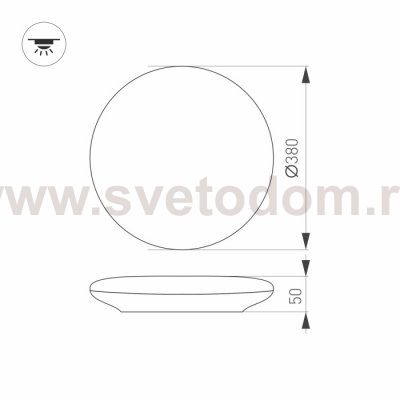 Светильник CL-FRISBEE-MOTION-R380-25W Day4000 (WH, 180 deg, 230V) Arlight 30108