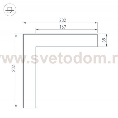 Угол SL-LINIA65-F внешний (Arlight, Металл) Arlight 30125