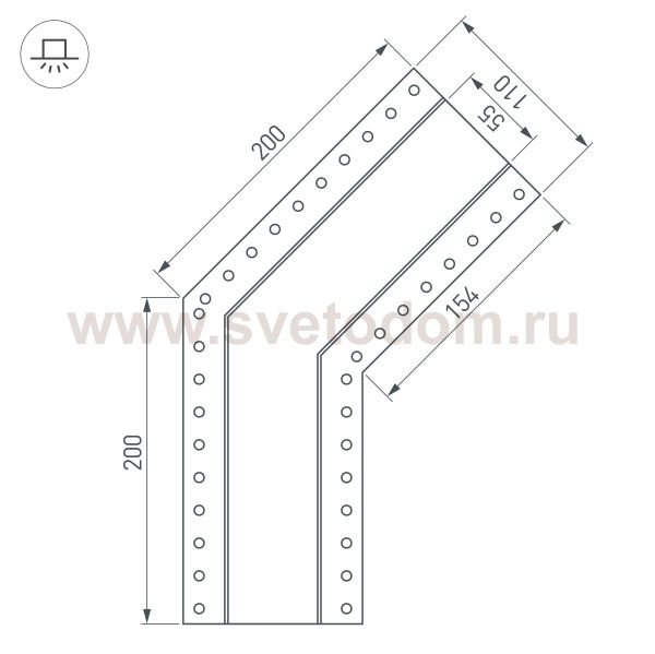 Угол SL-LINIA55-FANTOM-135 (Arlight, Металл) Arlight 30129