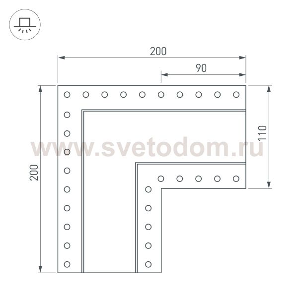 Угол SL-LINIA55-FANTOM (Arlight, Металл) Arlight 30132