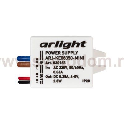 Блок питания ARJ-KE08350-MINI (2.8W, 350mA) (Arlight, IP20 Пластик, 5 лет) Arlight 30188
