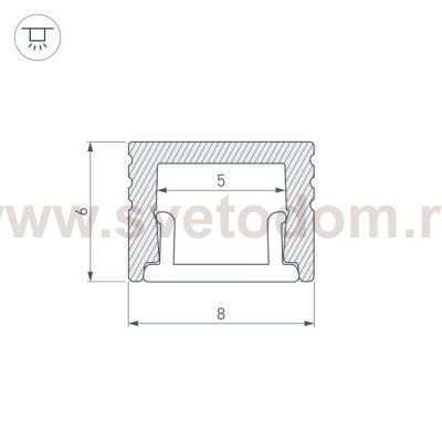 Профиль SL-MINI-8-H6-2000 ANOD BLACK Arlight 30522