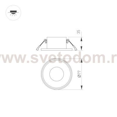 Корпус PLURIO-BASE-BUILT-R77 (BK, 1-2, 200mA) (Arlight, IP20 Металл, 3 года) Arlight 31704