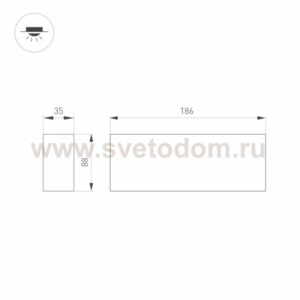 Светильник SP-ORIENT-SURFACE-TC-S186x35-15W Warm3000 (BK, 30 deg, 230V) (Arlight, IP20 Металл, 5 лет) Arlight 31862