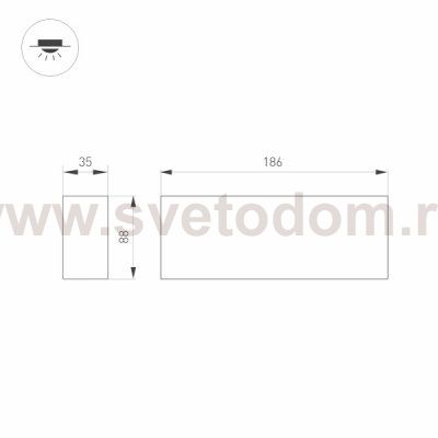Светильник SP-ORIENT-SURFACE-TC-S186x35-15W Warm3000 (BK, 30 deg, 230V) (Arlight, IP20 Металл, 5 лет) Arlight 31862