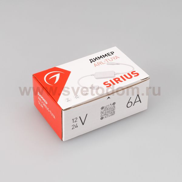 Диммер ARL-SIRIUS-TUYA-DIM-SUF Slim (12-24V, 1x6A, 2.4G) (Arlight, IP20 Пластик, 3 года) Arlight 32346