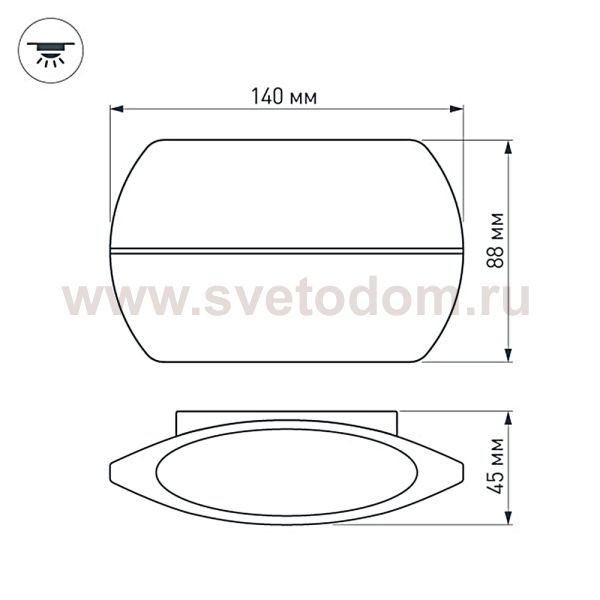 Светильник SP-WALL-VASE-S140x88-2x3W Day4000 (GR, 120 deg, 230V) (Arlight, IP54 Металл, 3 года) Arlight 32416