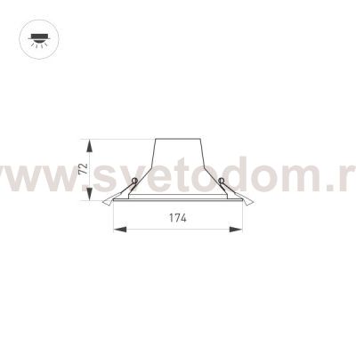 Светильник даунлайт с изменяемой цветовой температурой и переключателем на корпусе Arlight 32433