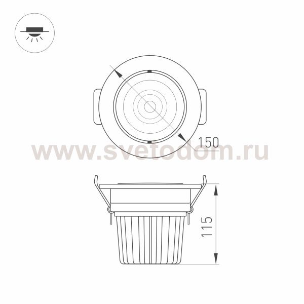 Встраиваемый круглый светильник с наклоняемой осью Arlight 32620