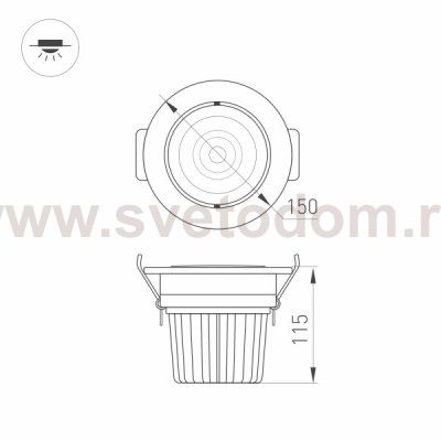 Встраиваемый круглый светильник с наклоняемой осью Arlight 32620
