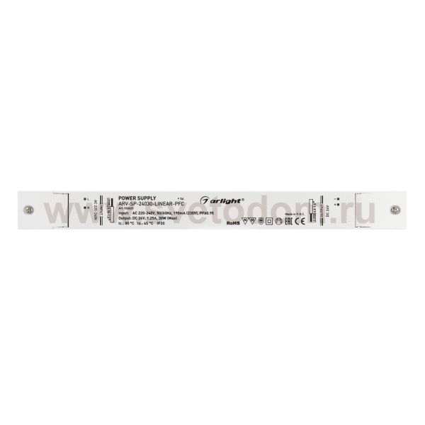 Блок питания ARV-SP-24030-LINEAR-PFC (24V, 1.25A, 30W) (Arlight, IP20 Пластик, 5 лет) Arlight 32623