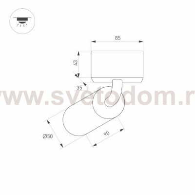 Светильник MAG-SPOT-ROTATE-45-R50-7W Day4000 (BK, 24 deg, 24V) (Arlight, IP20 Металл, 3 года) Arlight 32650