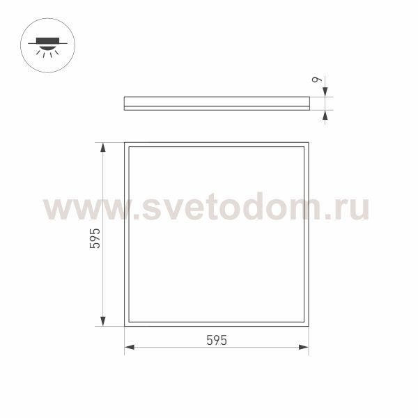 Светильник DL-INTENSO-S600x600-40W Warm3000 (WH, 120 deg, 230V) (Arlight, IP40 Металл, 3 года) Arlight 32811