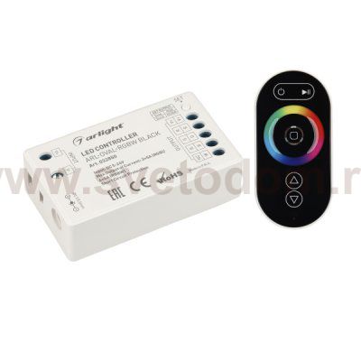 Контроллер ARL-OVAL-RGBW Black (5-24V, 4x4A, ПДУ Овал, RF) (Arlight, IP20 Пластик, 3 года) Arlight 32850