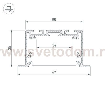 Алюминиевый анодированный профиль для светодиодных лент и линеек Arlight 33534