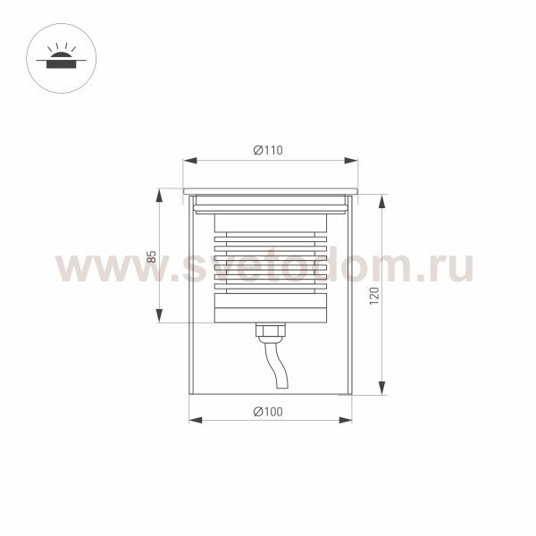 Встраиваемый светодиодный светильник для грунта и пола Arlight 33578
