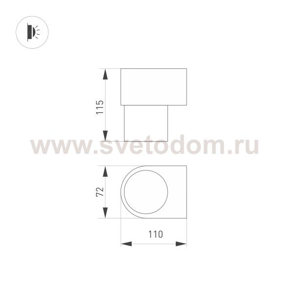 Светильник SP-SPICY-WALL-S115x72-6W Warm3000 (GD, 40 deg) (Arlight, IP20 Металл, 3 года) Arlight 33685