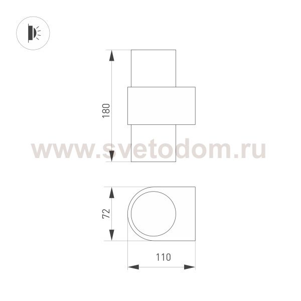 Светильник SP-SPICY-WALL-TWIN-S180x72-2x6W Warm3000 (GD, 40 deg) (Arlight, IP20 Металл, 3 года) Arlight 33733