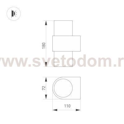 Светильник SP-SPICY-WALL-TWIN-S180x72-2x6W Warm3000 (GD, 40 deg) (Arlight, IP20 Металл, 3 года) Arlight 33733