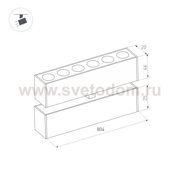 Светильник поворотный для магнитных треков шириной 25 мм Arlight 34231