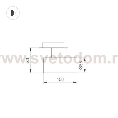 Встраиваемый поворотный светильник для потолка Arlight 34480