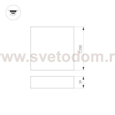 Светильник SP-QUADRO-S250x250-25W Day4000 (WH, 120 deg, 230V) (Arlight, IP40 Металл, 3 года) Arlight 34785