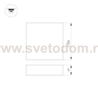 Светильник SP-QUADRO-S350x350-30W Warm3000 (WH, 120 deg, 230V) (Arlight, IP40 Металл, 3 года) Arlight 34791