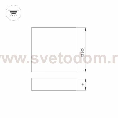 Светильник SP-QUADRO-S500x500-50W Warm3000 (BK, 120 deg, 230V) (Arlight, IP40 Металл, 3 года) Arlight 34802