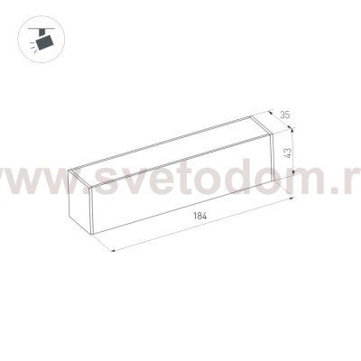 Светильник MAG-DARK-45-L200-6W Warm3000 (BK, 20 deg, 24V) (Arlight, IP20 Металл, 3 года) Arlight 34996