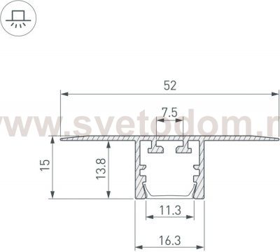 Профиль для светодиодной ленты PDS 035014 Arlight