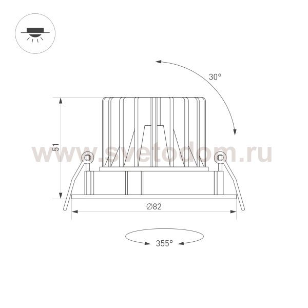 Встраиваемый поворотный светильник даунлайт Arlight 35451