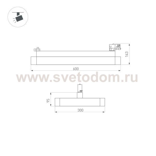 Светильник LGD-AFINA-4TR-S600x300-50W White6000 (WH, 110 deg, 230V) (Arlight, IP20 Металл, 5 лет) Arlight 35493