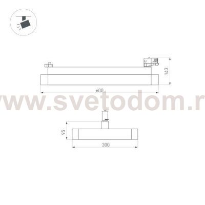 Светильник LGD-AFINA-4TR-S600x300-50W Day4000 (BK, 110 deg, 230V) (Arlight, IP20 Металл, 5 лет) Arlight 35495