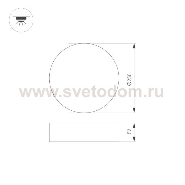 Светильник SP-RONDO-R250-20W Day4000 (WH, 120 deg, 230V) (Arlight, IP44 Металл, 3 года) Arlight 35534