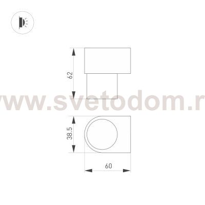Светильник SP-SPICY-WALL-MINI-S60x39-3W Warm3000 (WH, 40 deg, 230V) (Arlight, IP20 Металл, 3 года) Arlight 35540