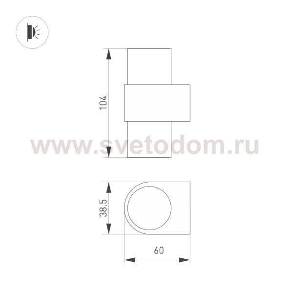 Светильник SP-SPICY-WALL-MINI-TWIN-S104x39-2x3W Day4000 (GD, 40 deg, 230V) (Arlight, IP20 Металл, 3 года) Arlight 35563