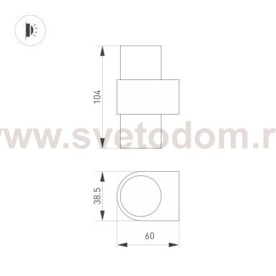 Светильник SP-SPICY-WALL-MINI-TWIN-S104x39-2x3W Day4000 (GD, 40 deg, 230V) (Arlight, IP20 Металл, 3 года) Arlight 35563
