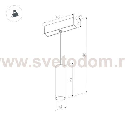 Светильник MAG-ORIENT-SPOT-HANG-R45-12W Day4000 (BK, 24 deg, 48V, DALI) (Arlight, IP20 Металл, 3 года) Arlight 35712