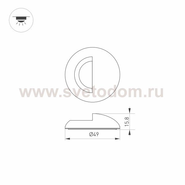 Накладка ART-DECK-CAP-LID-R50 (BK) (Arlight, Металл) Arlight 35757