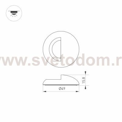 Накладка ART-DECK-CAP-LID-R50 (BK) (Arlight, Металл) Arlight 35757