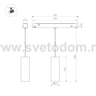 Светильник MAG-ORIENT-SPOT-HANG-R45-12W Day4000 (WH, 24 deg, 48V, DALI) (Arlight, IP20 Металл, 3 года) Arlight 35829