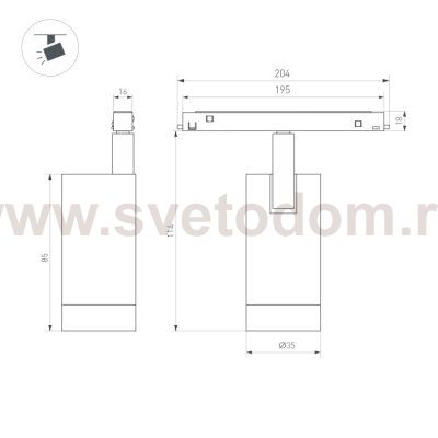 Светильник MAG-ORIENT-SPOT-R35-6W Day4000 (WH, 24 deg, 48V, DALI) (Arlight, IP20 Металл, 3 года) Arlight 35869
