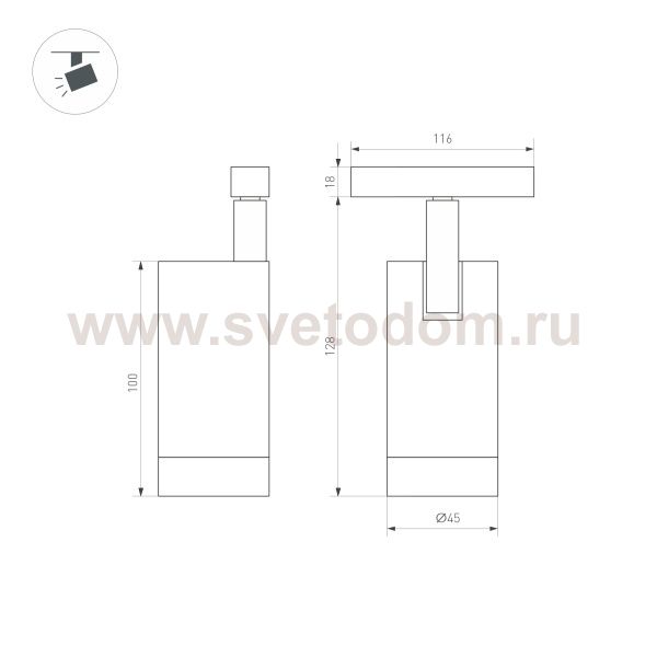 Светильник для магнитных треков MAG-ORIENT шириной 26 мм Arlight 35874