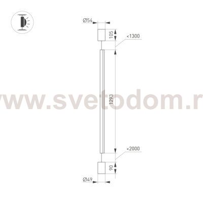 Светильник SP-TABOO-FLOOR-S1300-14W Warm3000 (BK, 90 deg, 230V) (Arlight, IP20 Металл, 3 года) Arlight 36116