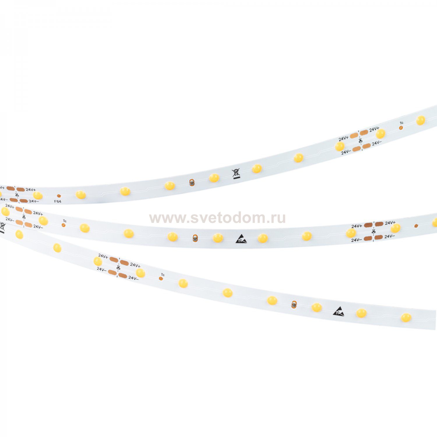 Лента COB-X64-8mm 24V Warm3000 (4.8 W/m, IP20, DOT, 5m) (Arlight, Открытый) Arlight 36837